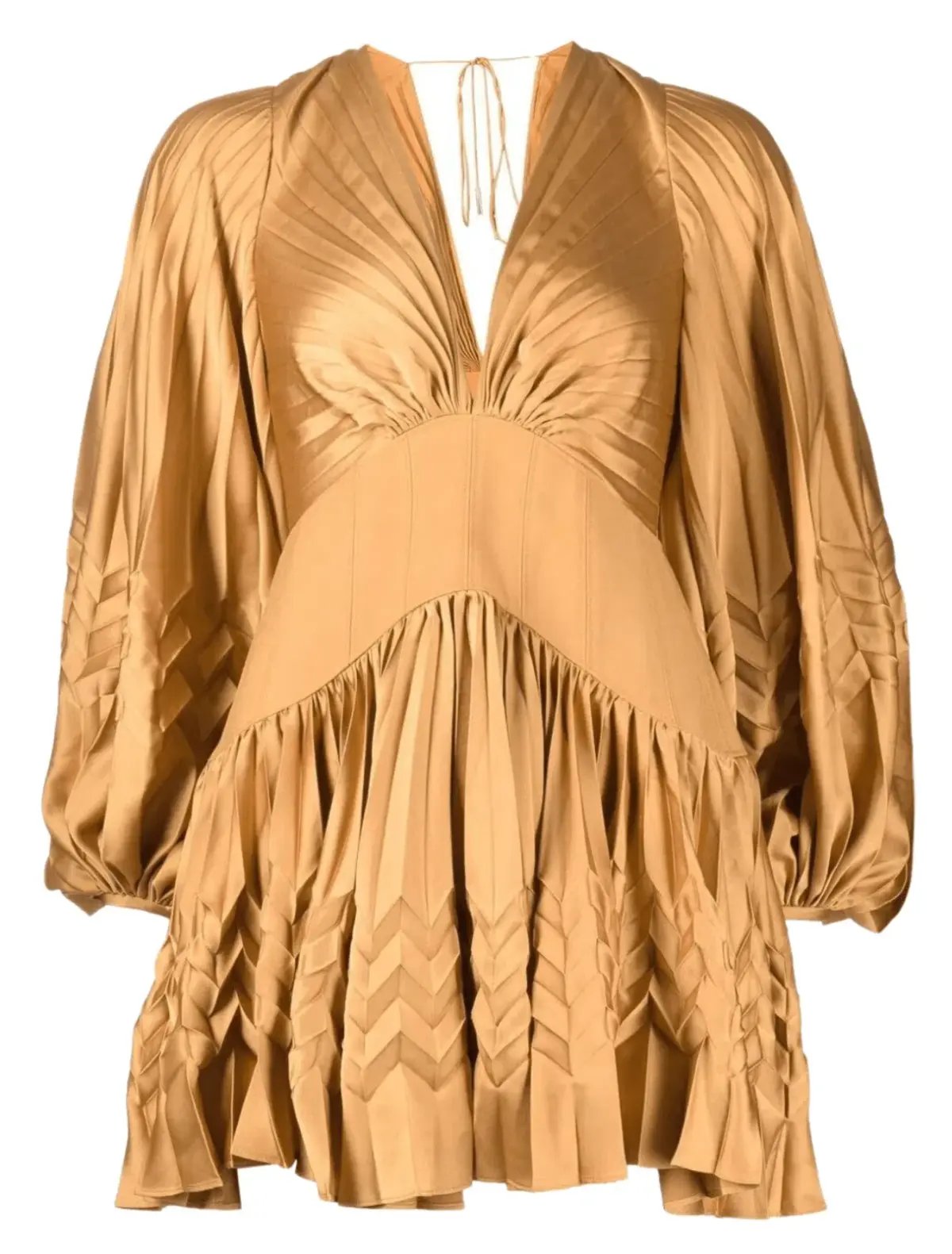 Acler Marion Flutter Sleeve Mini Dress in Caramel Size 8 photo 5