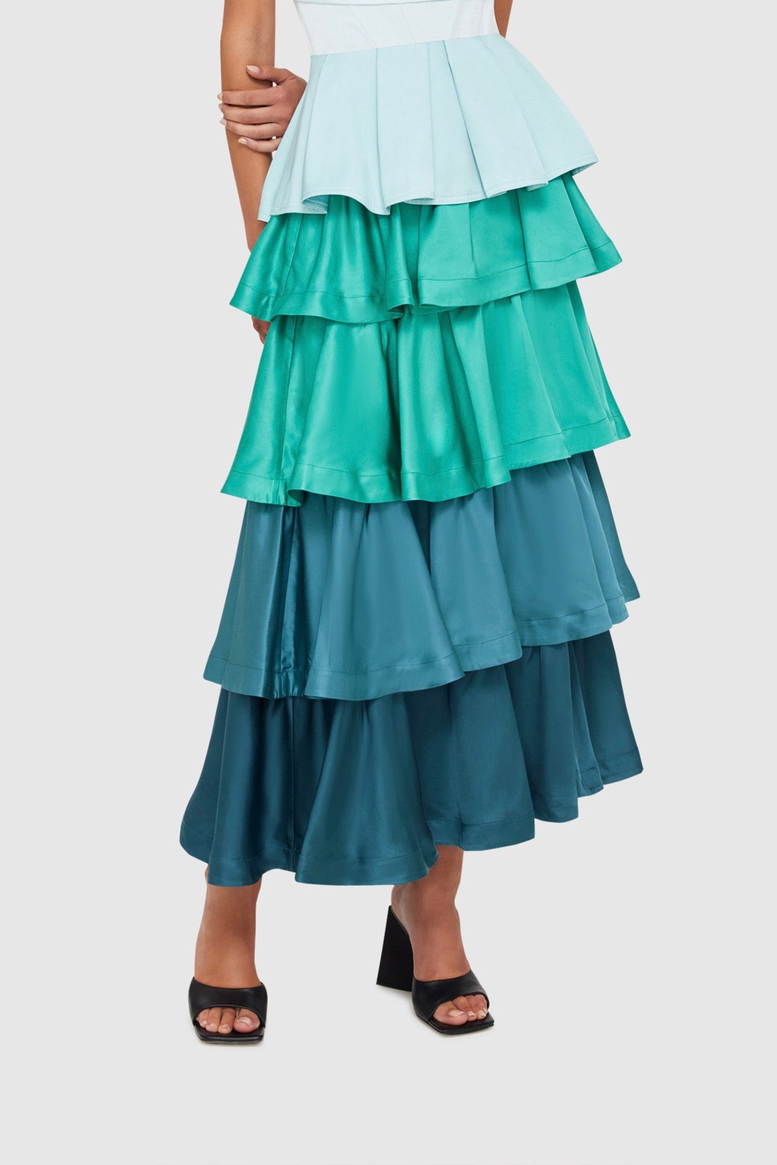 LEO LIN JADE BUSTIER TOP - GREEN/BLUE photo 5