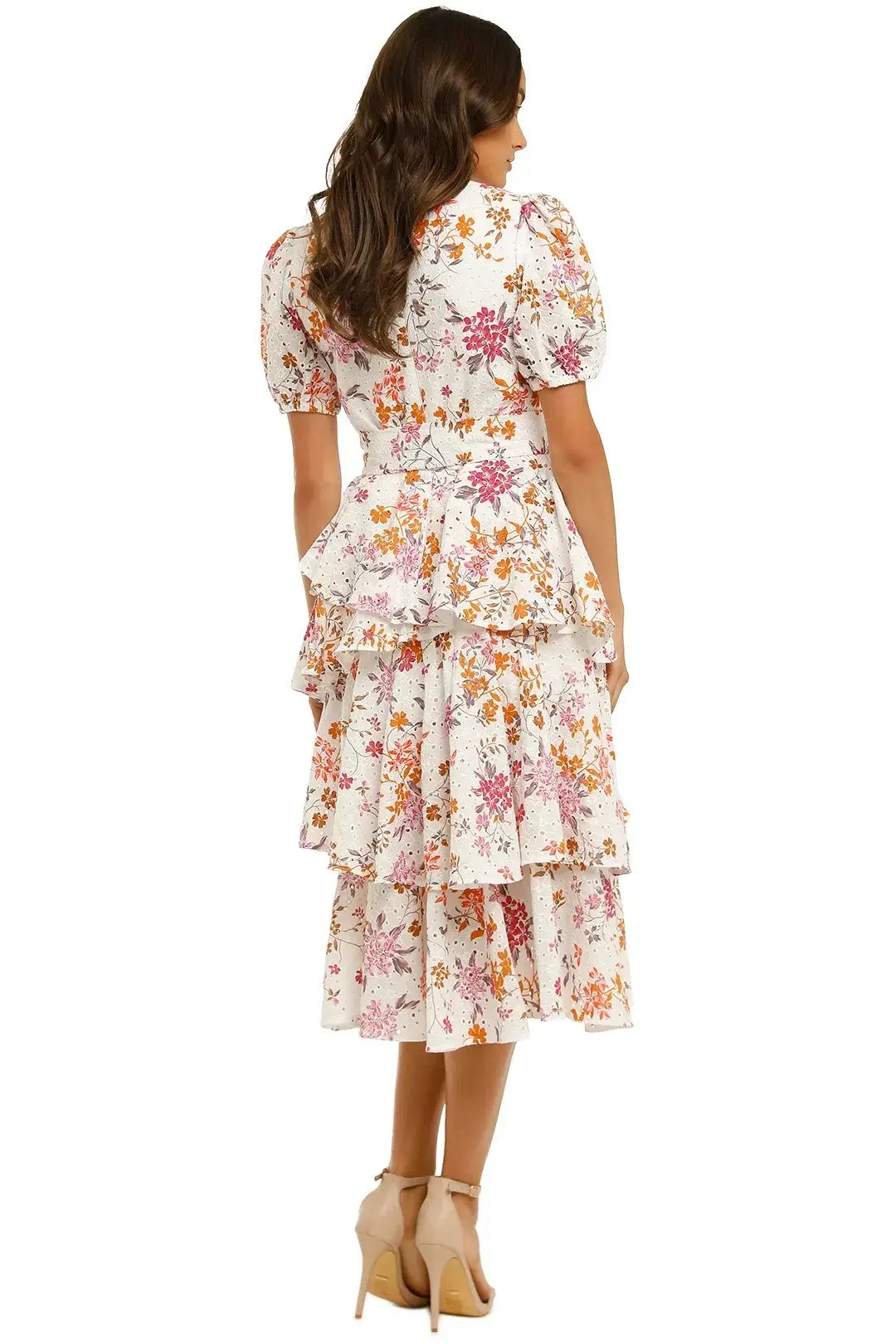Talulah Jasmine Vines Midi Dress in Jasmine Vines Print Size 14 photo 3
