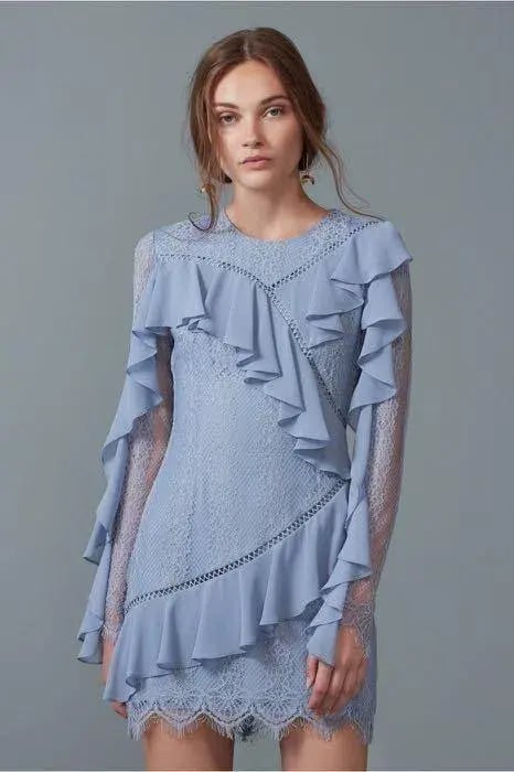Keepsake the Label Better Days Long Sleeve Lace Dress Blue Size AU 6 photo 4