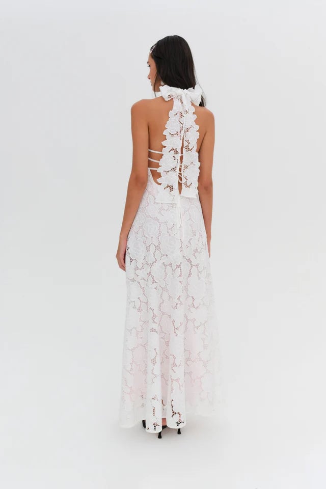FOR LOVE & LEMONS ASTORIA LACE MAXI DRESS - WHITE photo 3