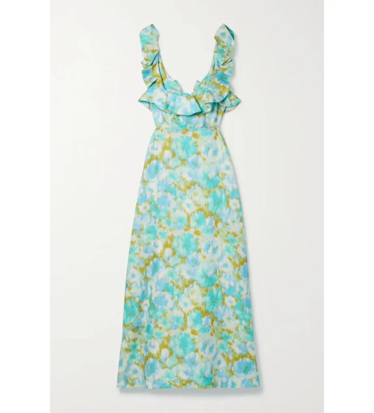 Zimmermann High Tide Linen Midi Dress with Open Back Floral Size 0/Au 8 photo 3