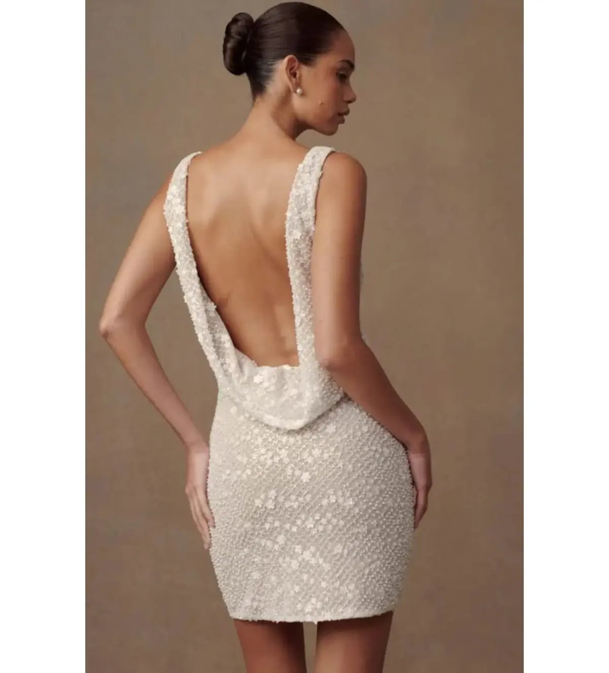 Meshki Louanne Daisy Beaded Mini Dress White AU 18 photo 2