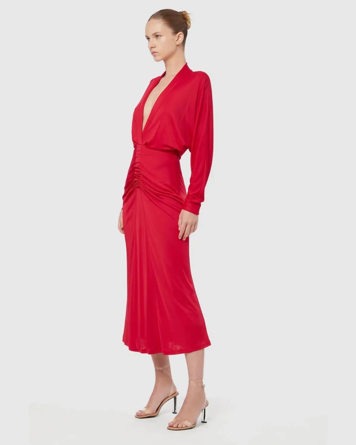 Manning Cartell Haute Pursuit Long Sleeve Midi Dress Red Size 14 photo 4
