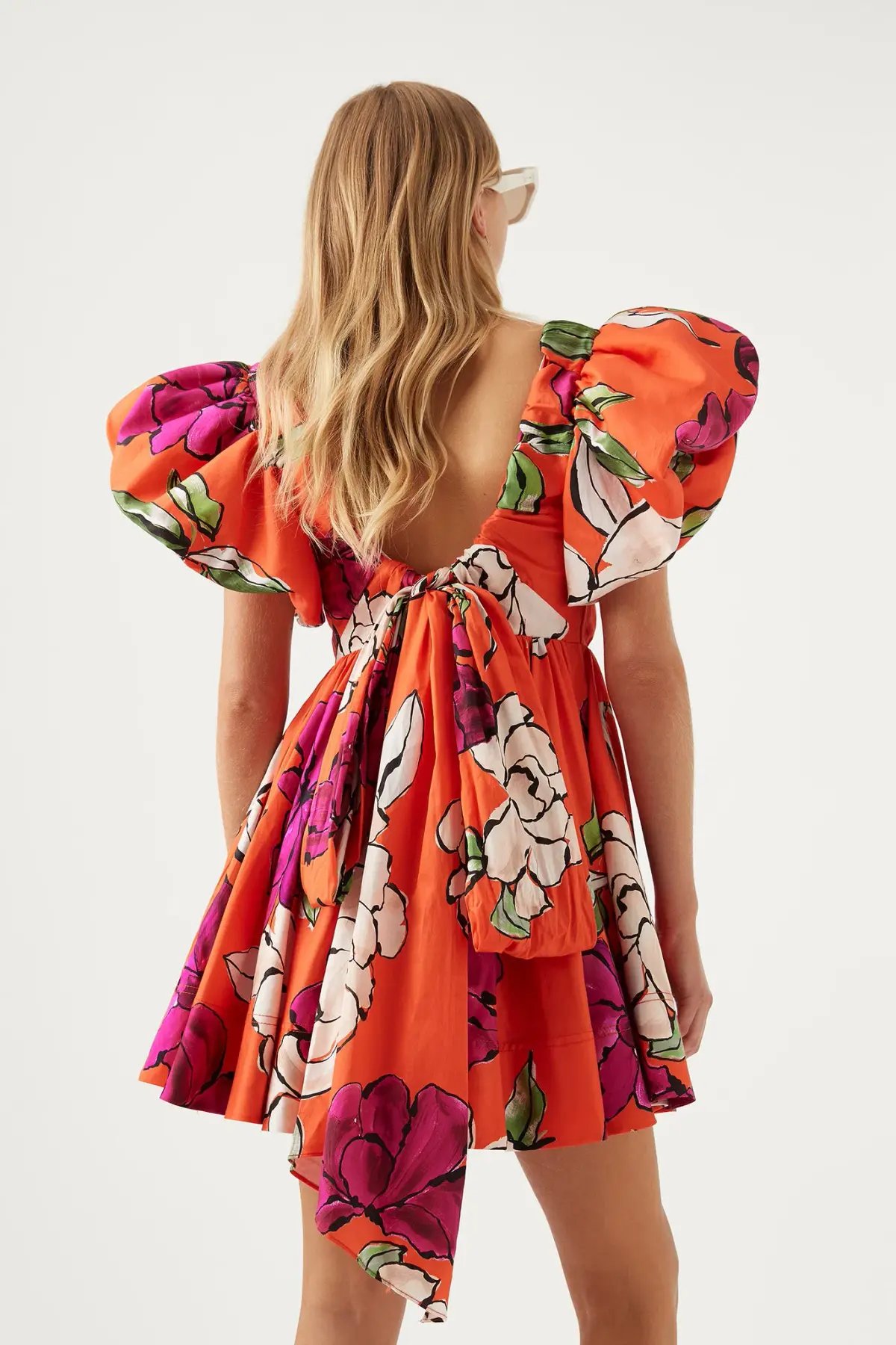Aje Gretta Bow Back Mini Dress Floral Size 10 photo 2