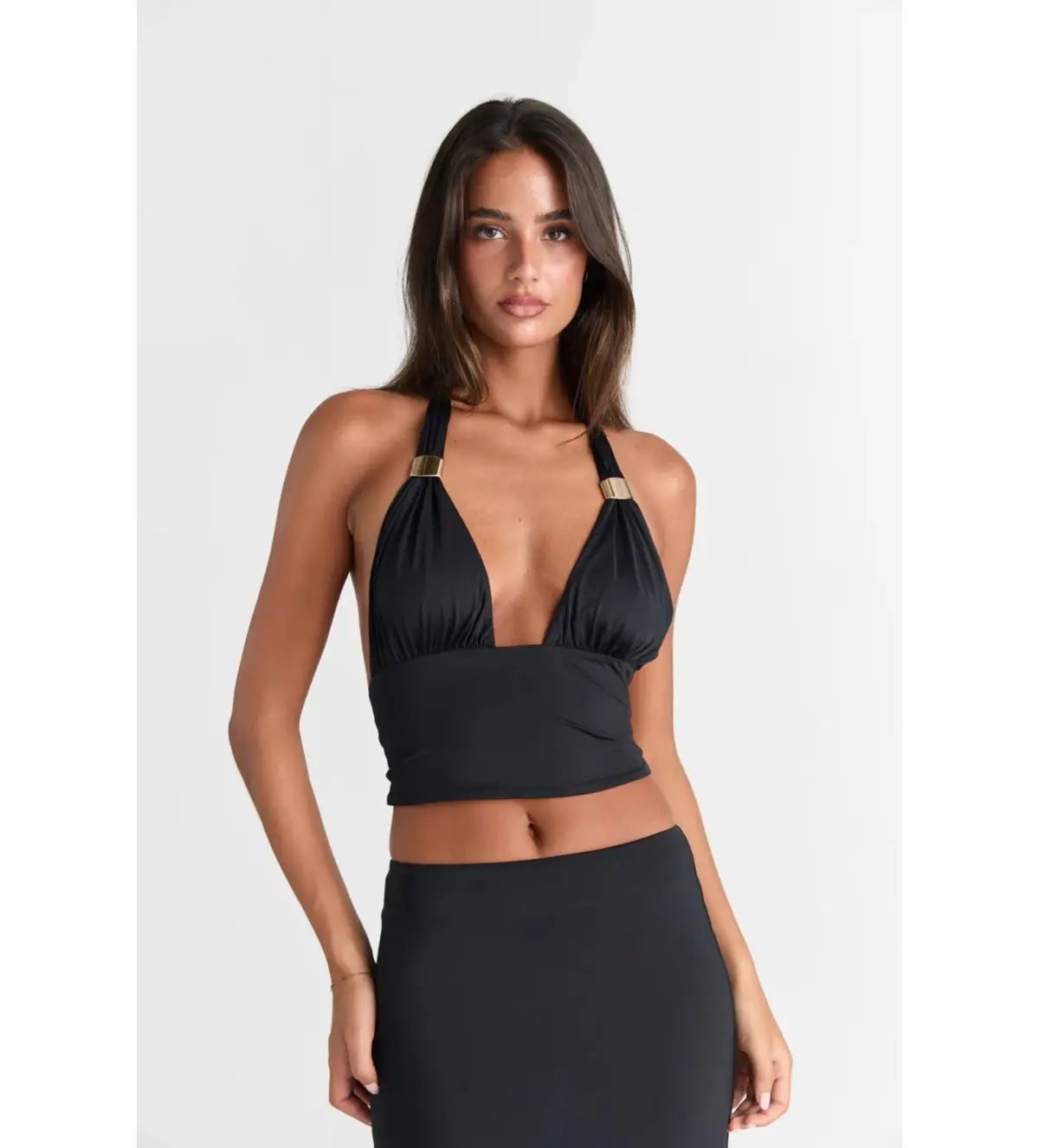 Sasha Therese Cleo Top and Maxi Skirt Set Black Size S AU 8 photo 5