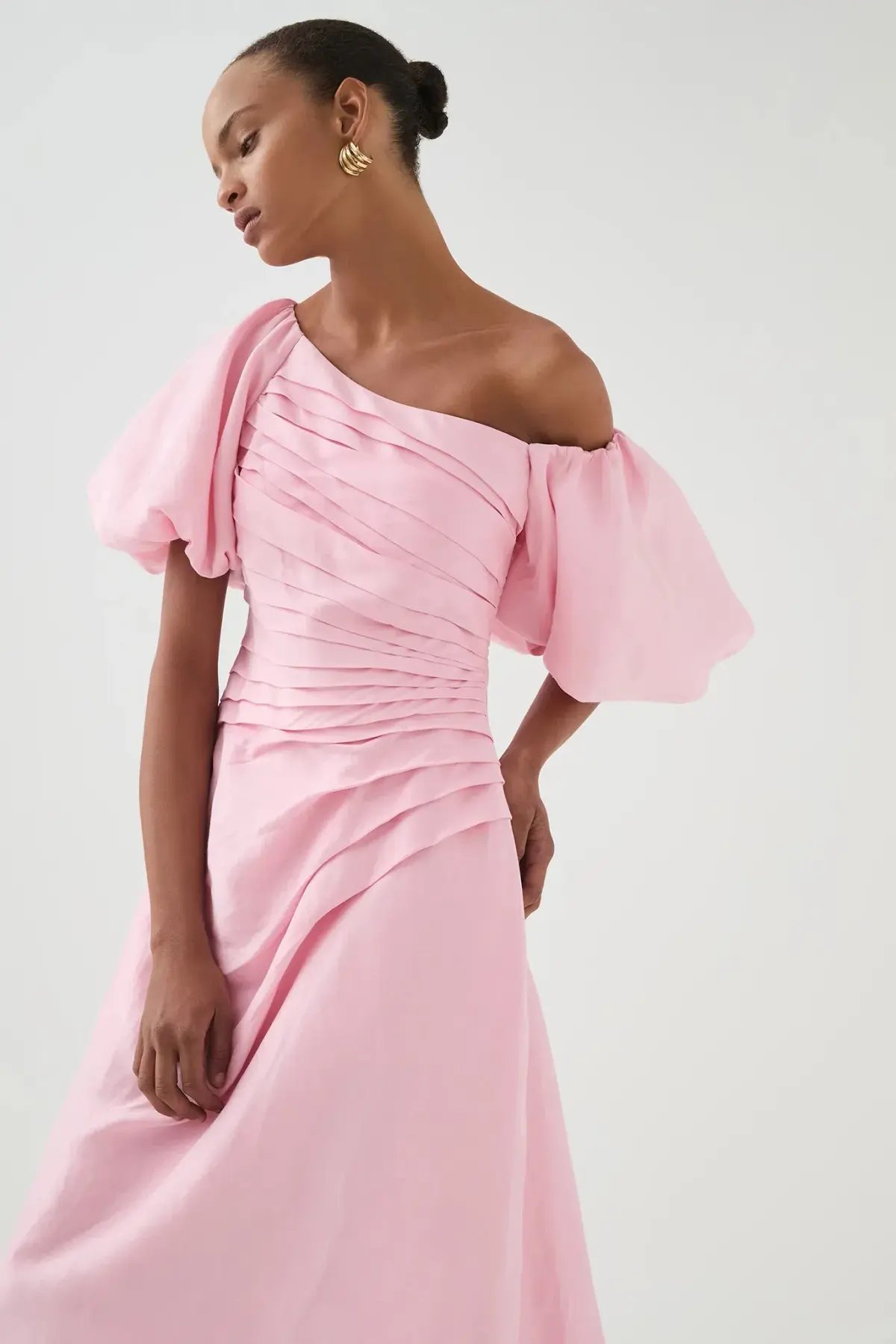 Aje Cadence Ruched Midi Dress / Pink / Size 16 photo 5