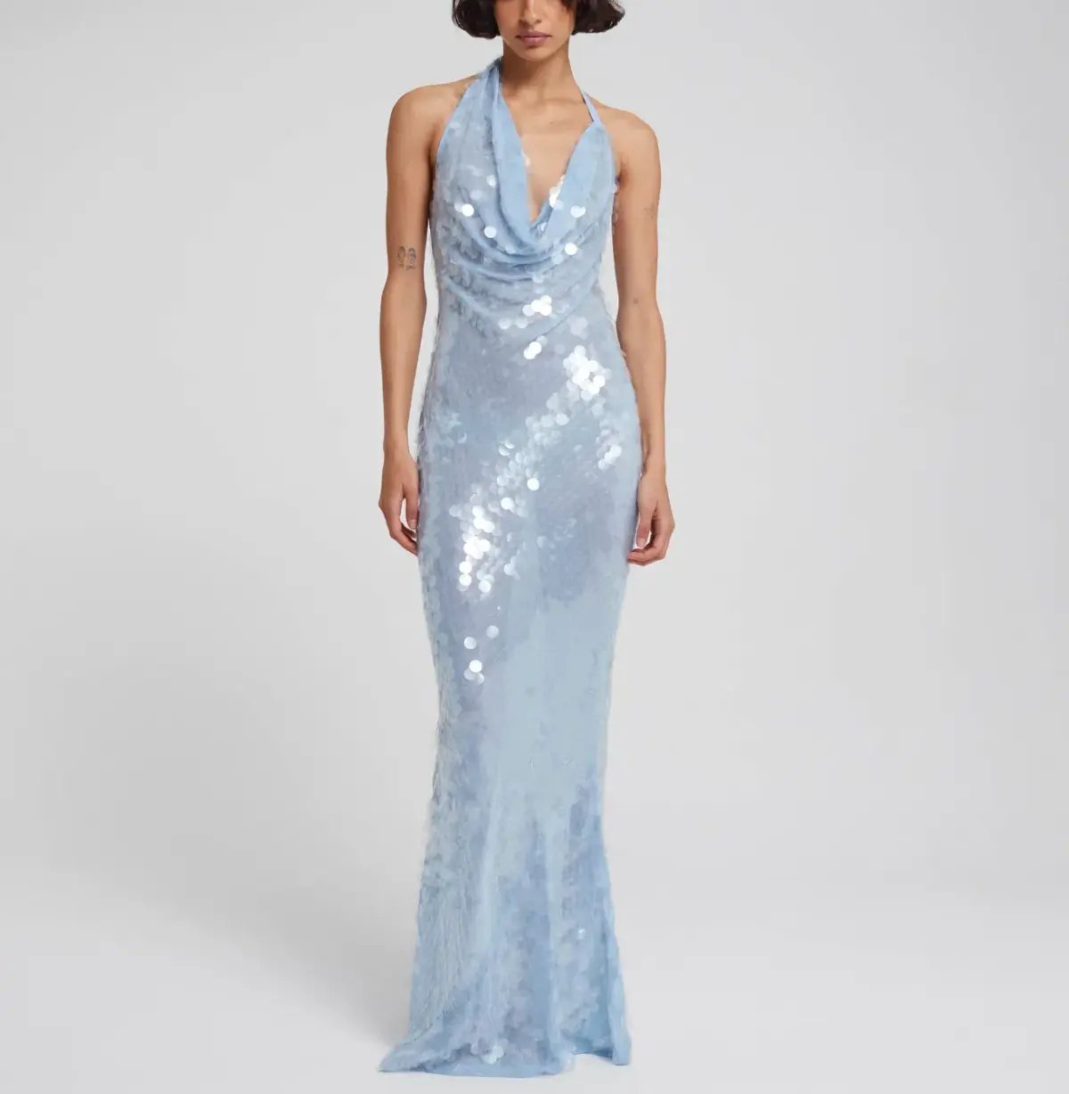 Rat & Boa Anais Maxi Dress Gown In Blue Sequin Size XXS / Au 4 photo 5