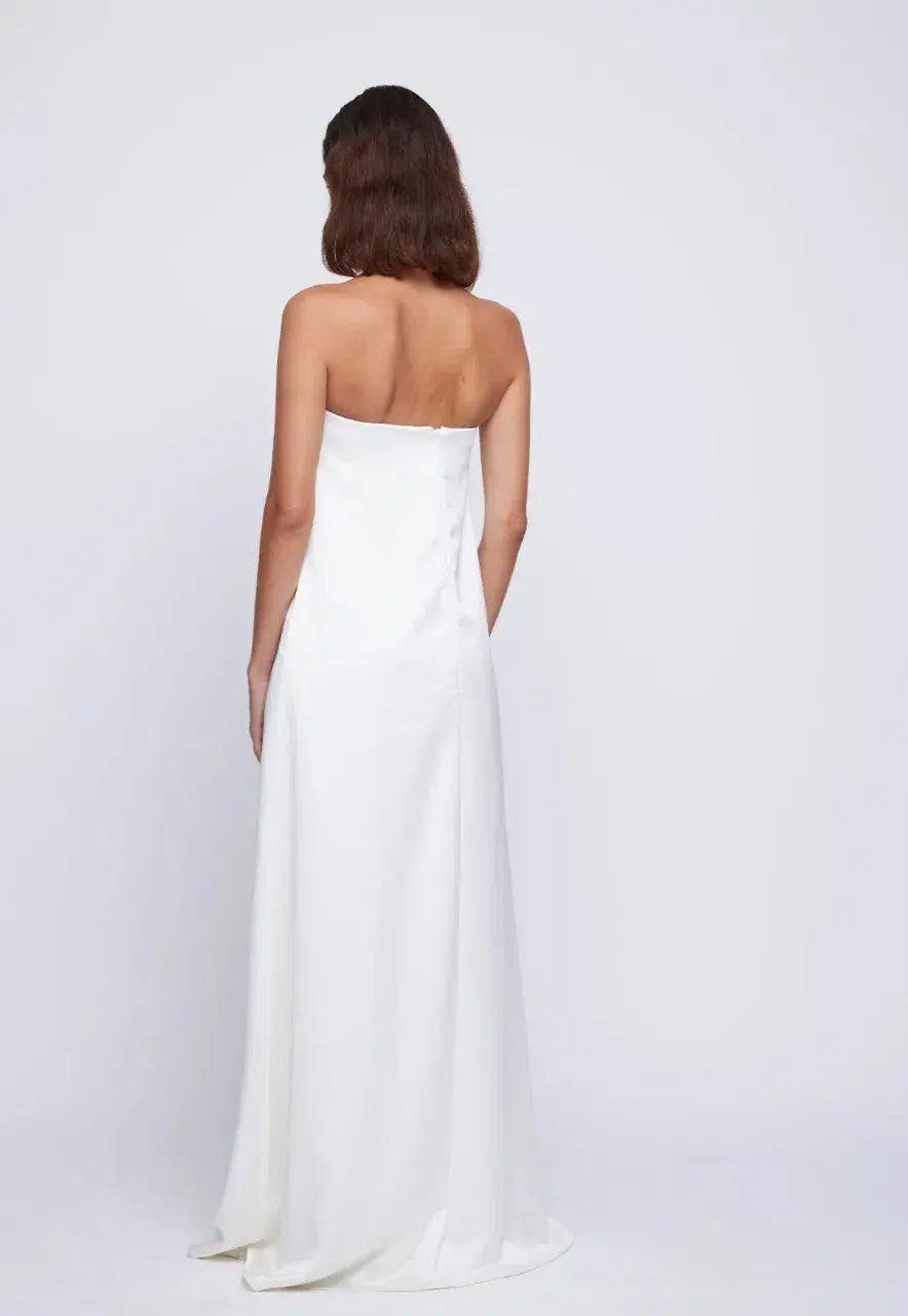 Anna Quan Delfina Gown Ivory White Size 10 photo 3