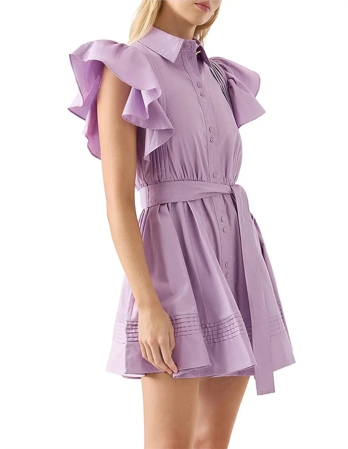 Aje Kindred Frill Mini Dress Lilac Size 12 photo 2