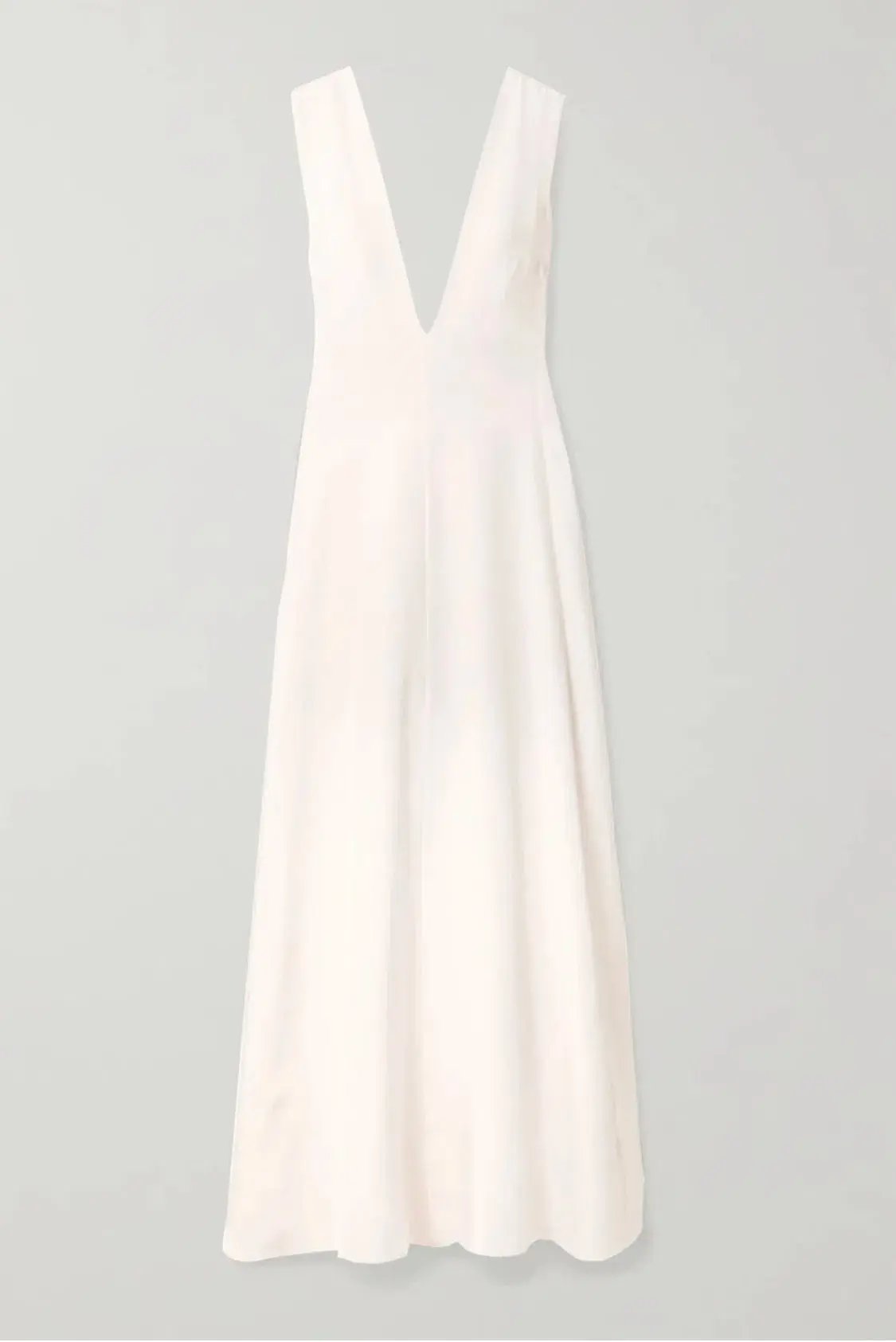 Michael Lo Sordo Silk Satin Maxi Dress White Size 12 photo 3