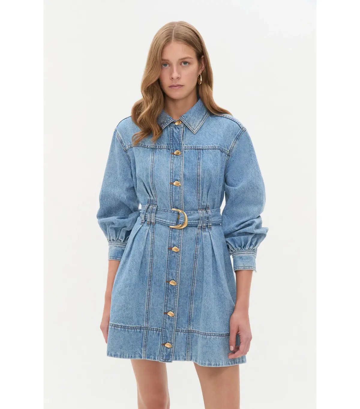 Aje Lane Denim Mini Dress Coastal Wash Size AU 8 photo 2