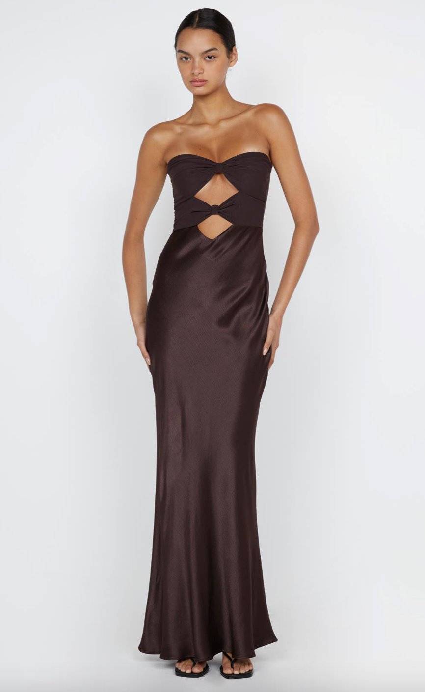 Bec & Bridge Halle Strapless Dress Chocolate photo 2