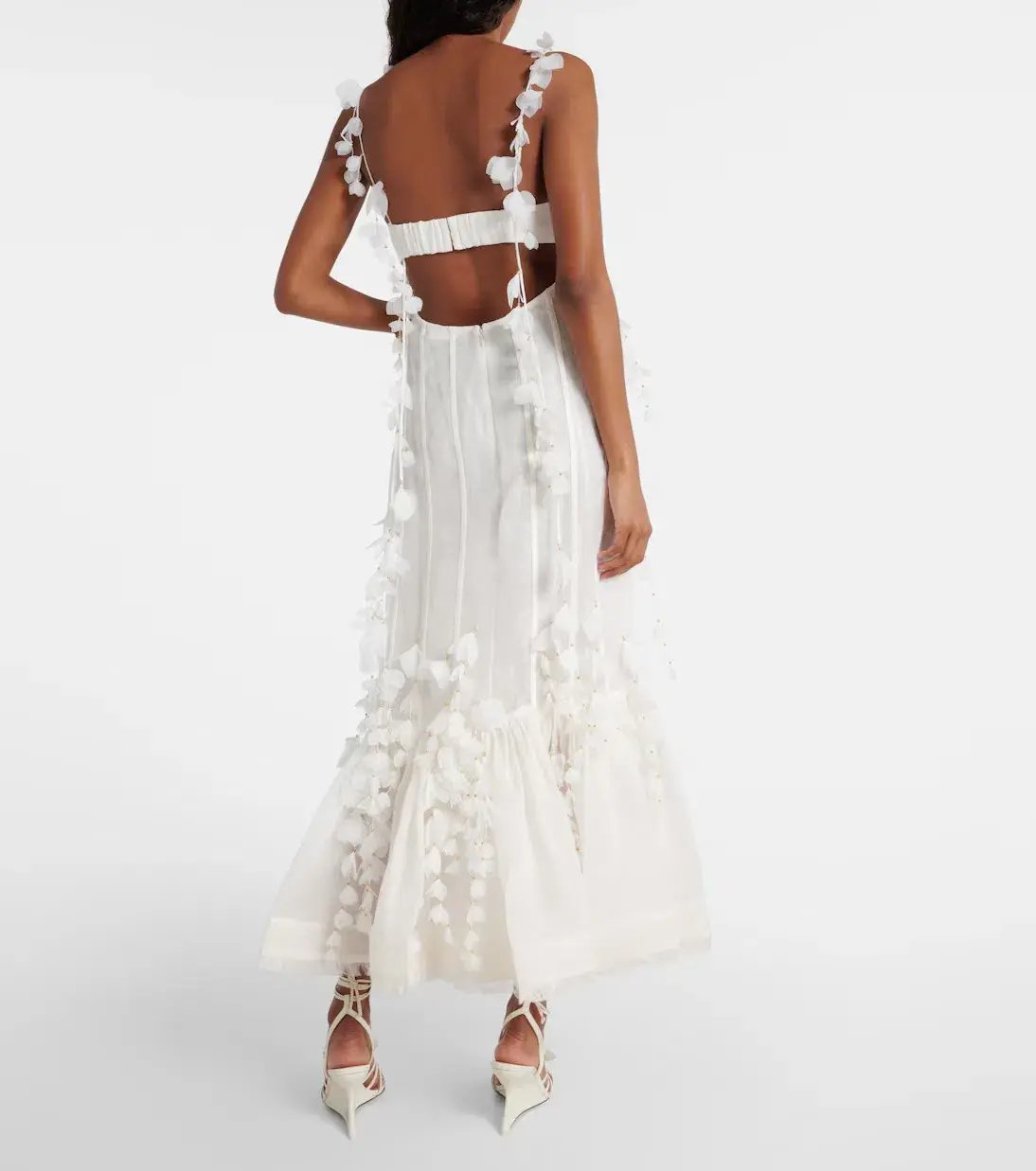 Zimmermann Botanica Petal Gown Dress In White Size 0/AU 6 photo 3