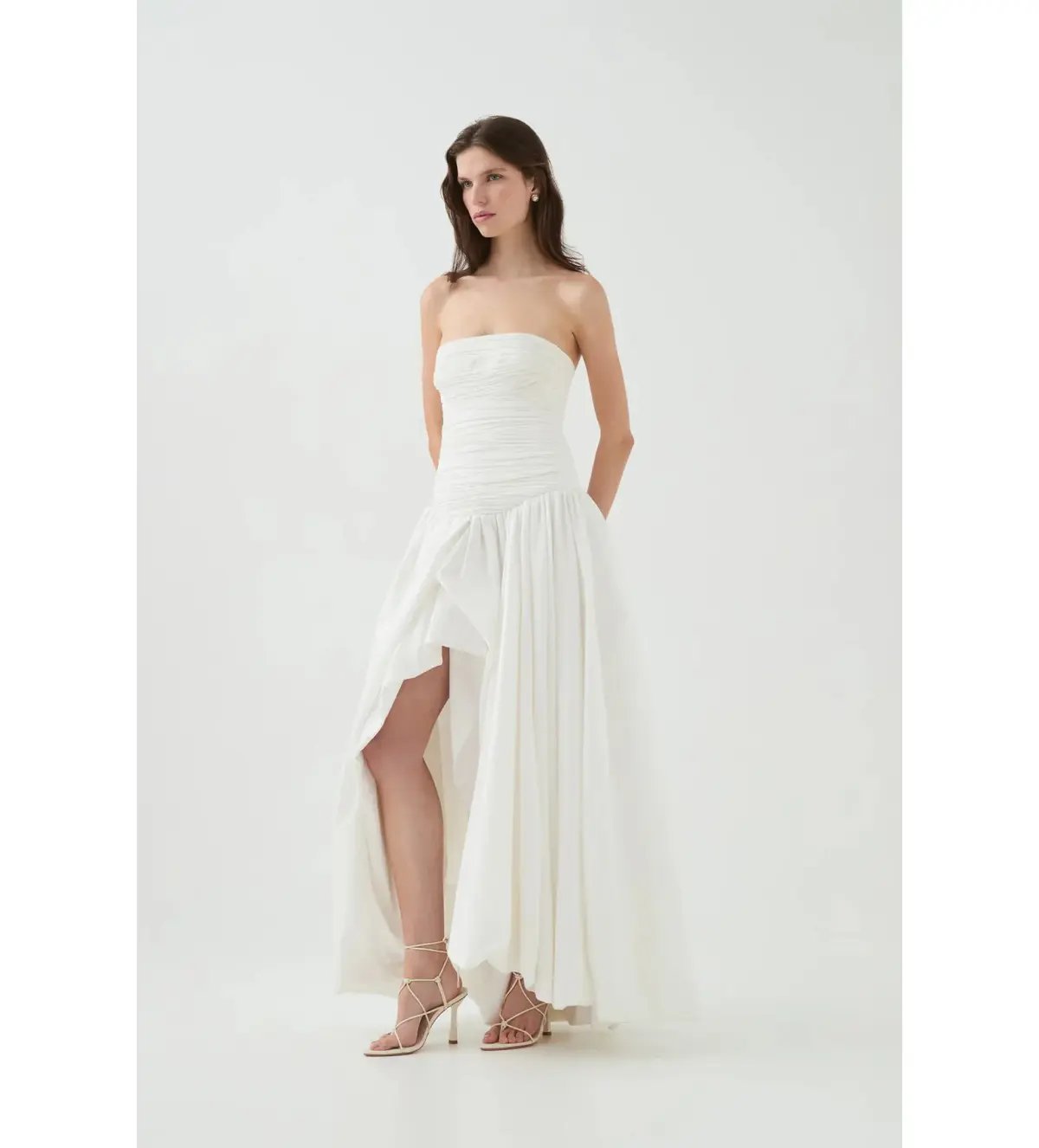 Aje Violette Bubble Hem Maxi Dress Ivory Size AU 8 photo 2