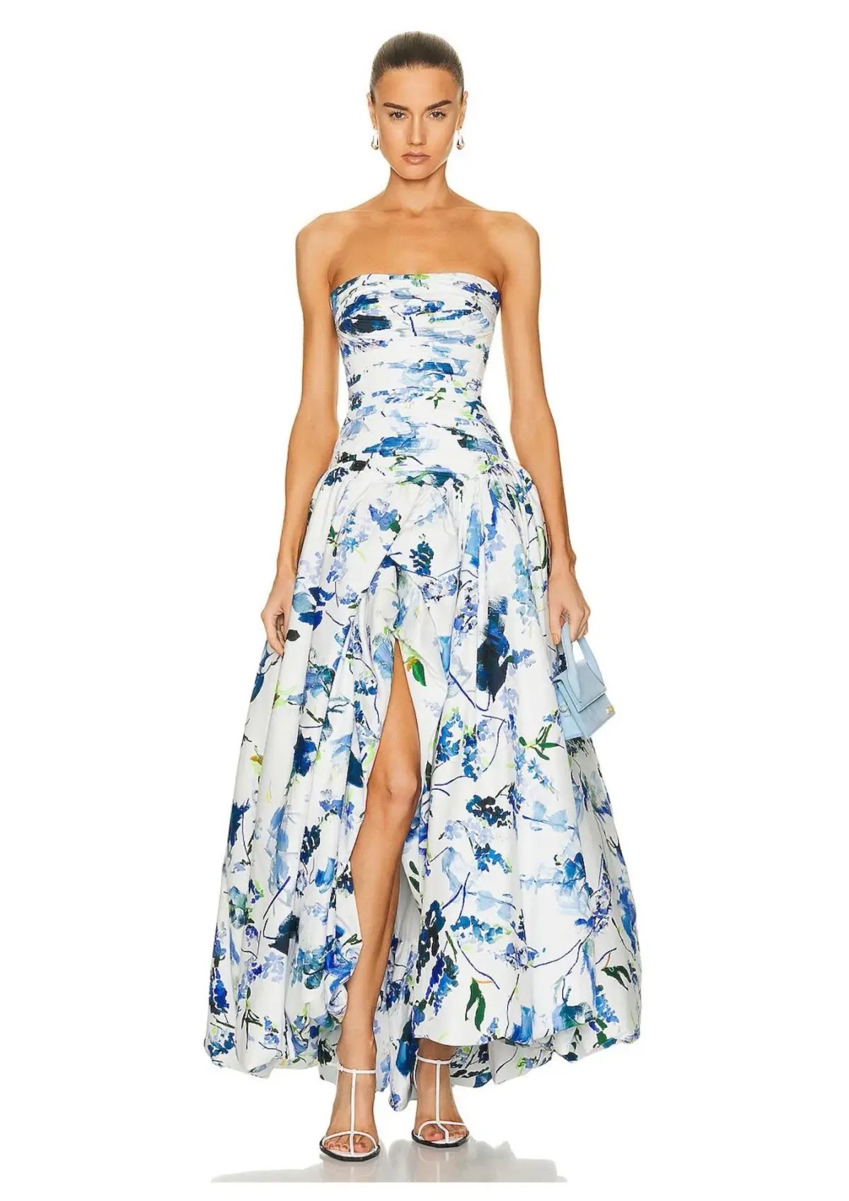Aje Violette Bubble Hem Maxi Dress Lavenders of Provence Floral Print Size 8 photo 2