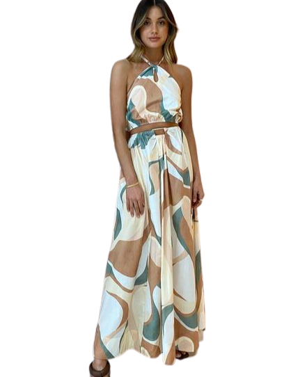 New Romantics Dolce Vita Maxi Skirt and Top Set - Desert Swirl photo 3