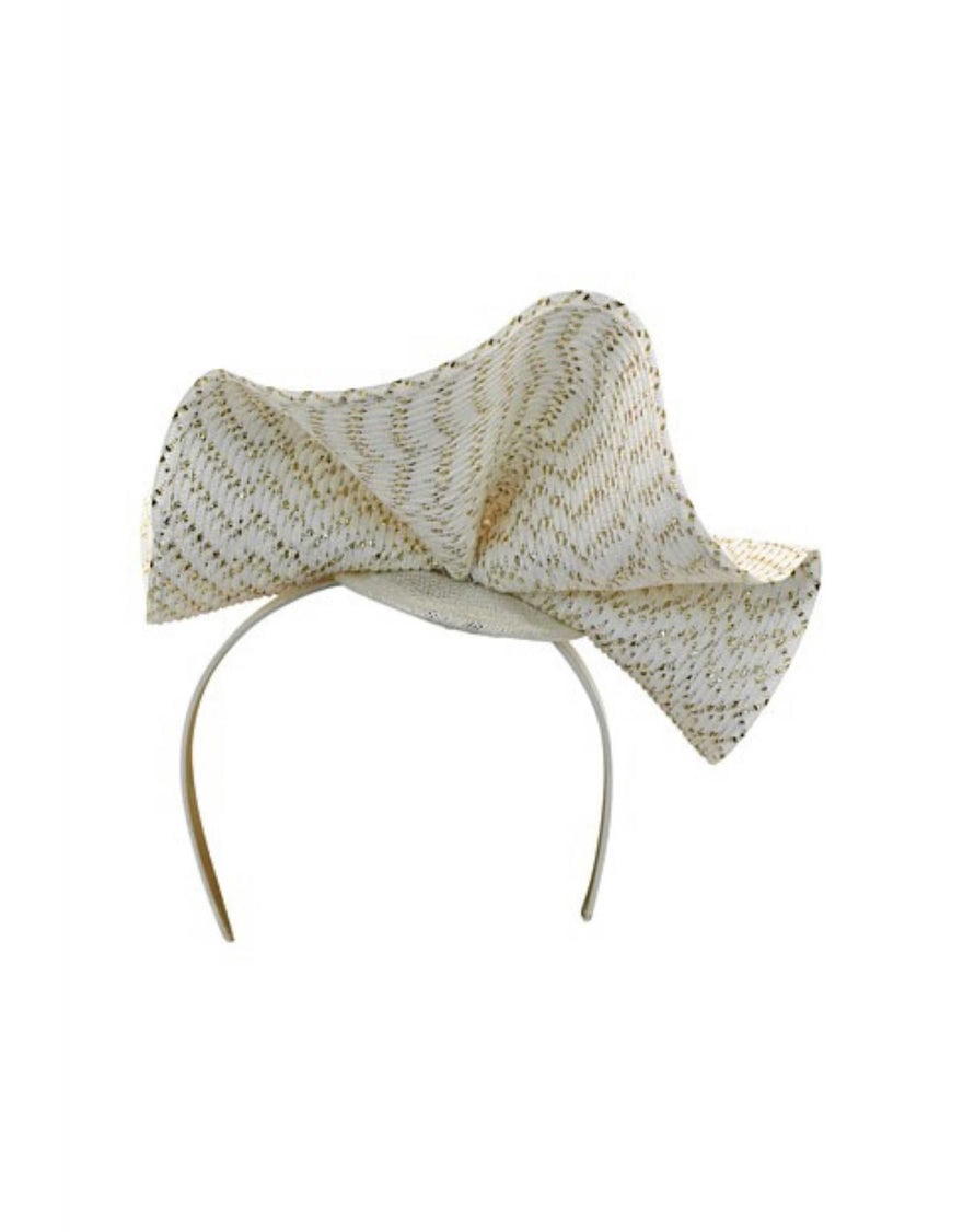 Morgan & Taylor Zaria Fascinator, Ivory/Gold photo 4