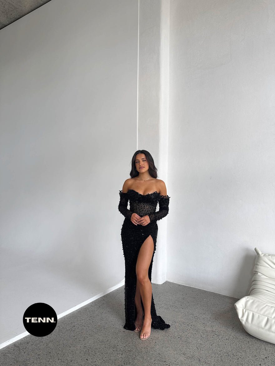 Albina Dyla Imperial Gown (black leaf gown) photo 2
