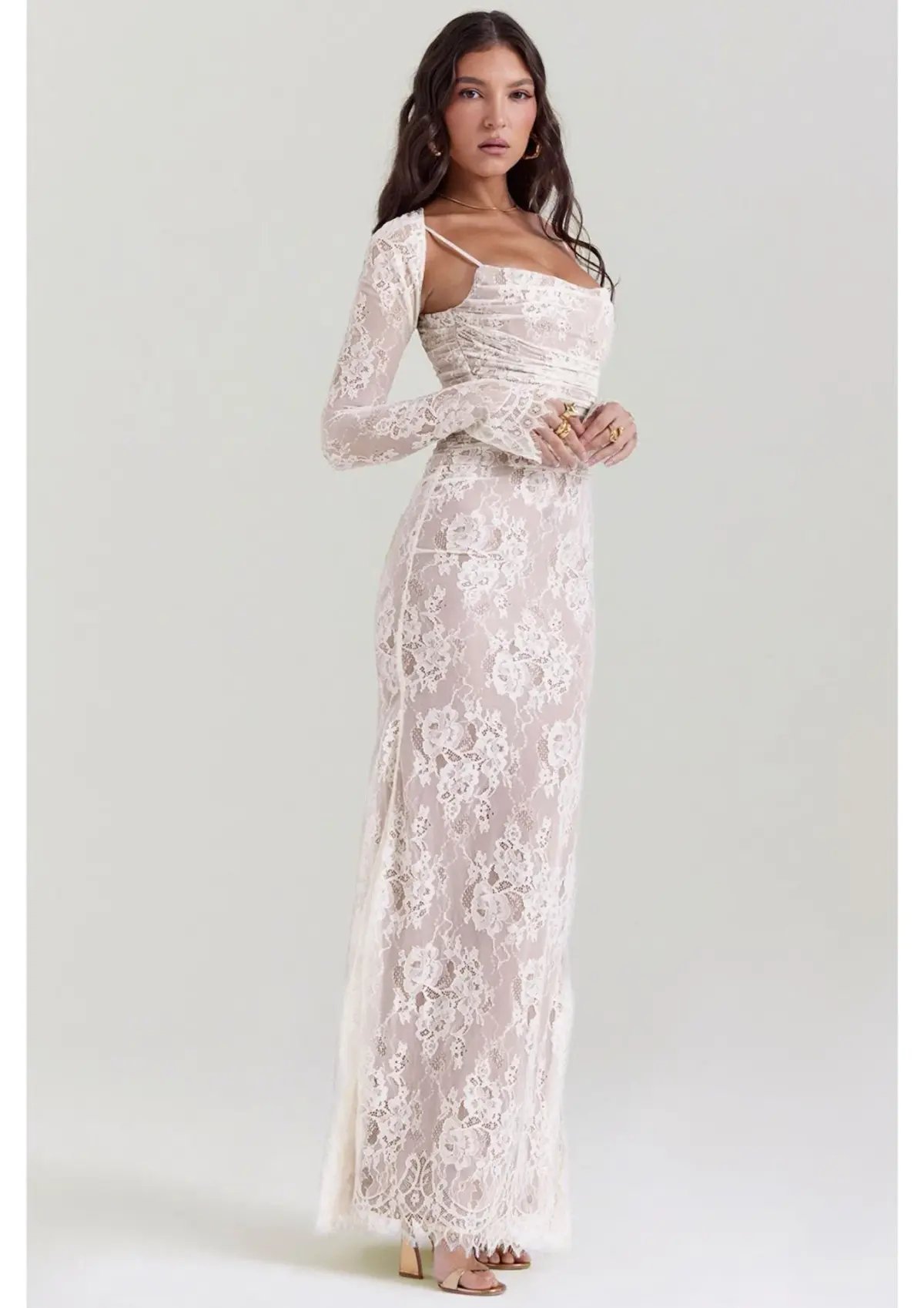 House of CB Artemis Lace Maxi Dress in Vintage Cream Size M / AU 10 (Bigger Cup) photo 2