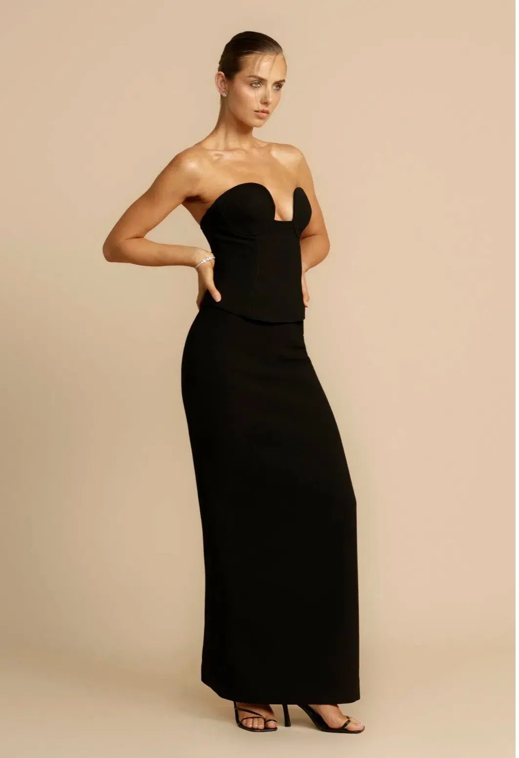 Arcina Ori Frida Bustier and Sloan Skirt Set Black photo 2