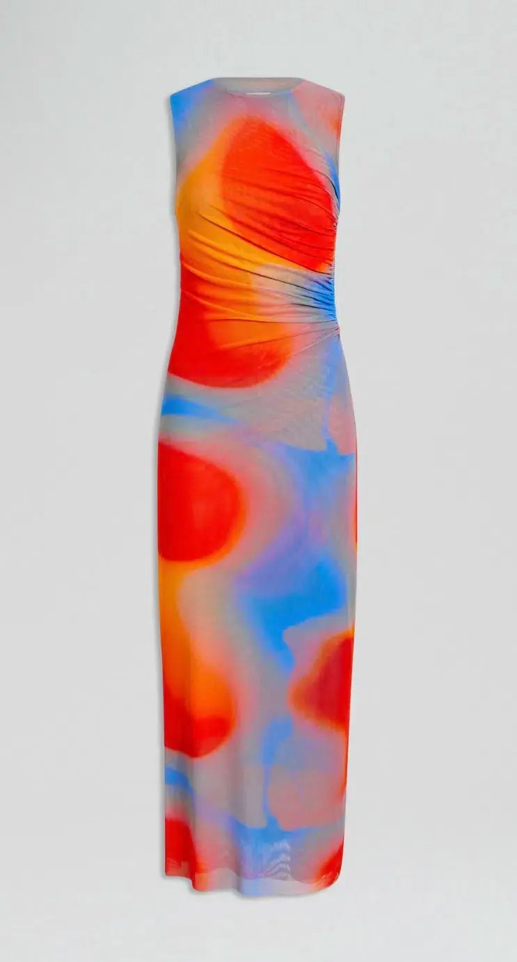 Scanlan Theodore Watercolour Dress Blue/Red Multi Size 8 photo 4