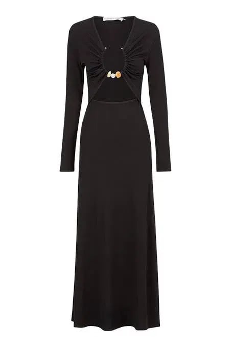 Christopher Esber Split Quartz Ruched Dress Black Size 8 photo 4