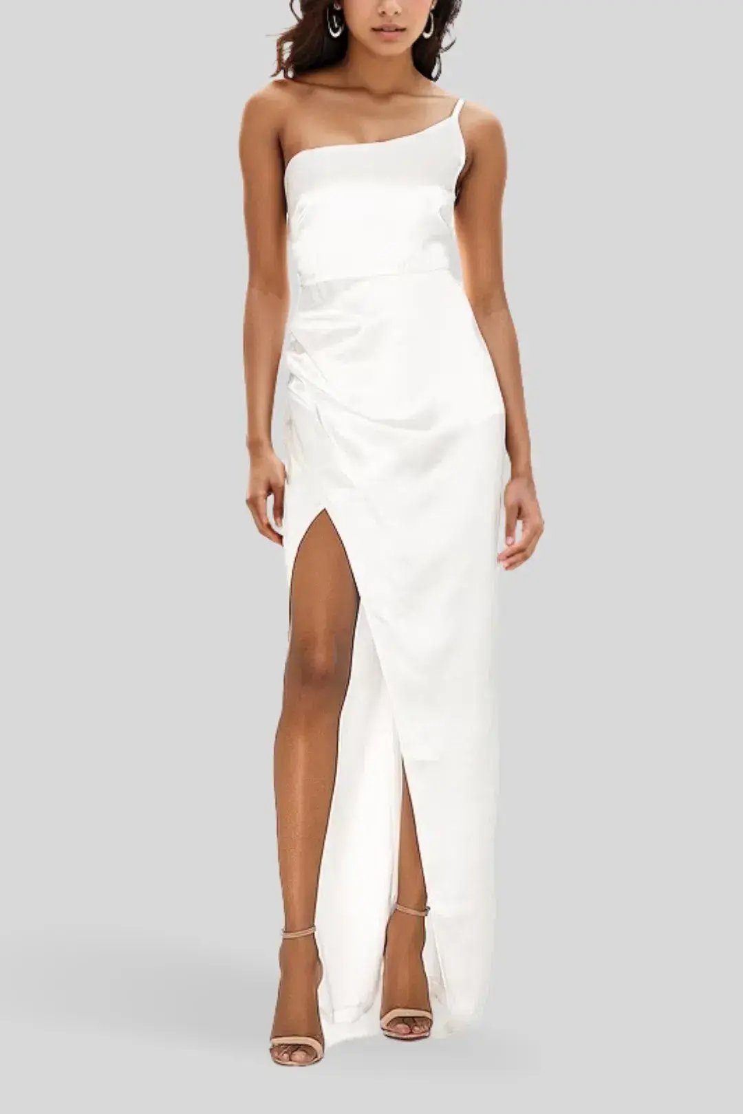 Nookie Grace One Shoulder Gown Ivory Size 8 photo 3