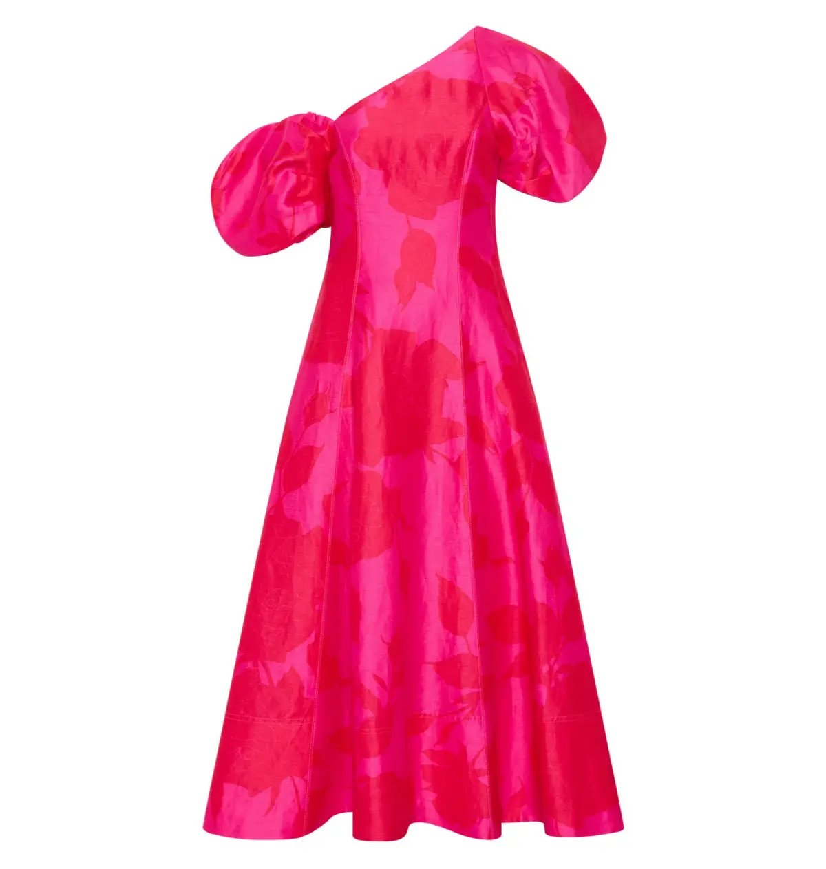 Aje Arista Tulip Sleeve Midi Dress Florescent Rose Pink Size AU 12 photo 4