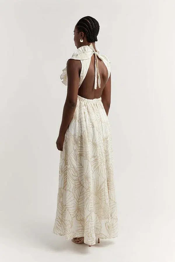 Dissh Malta Palm Frill Dress Print Size AU 8 photo 2
