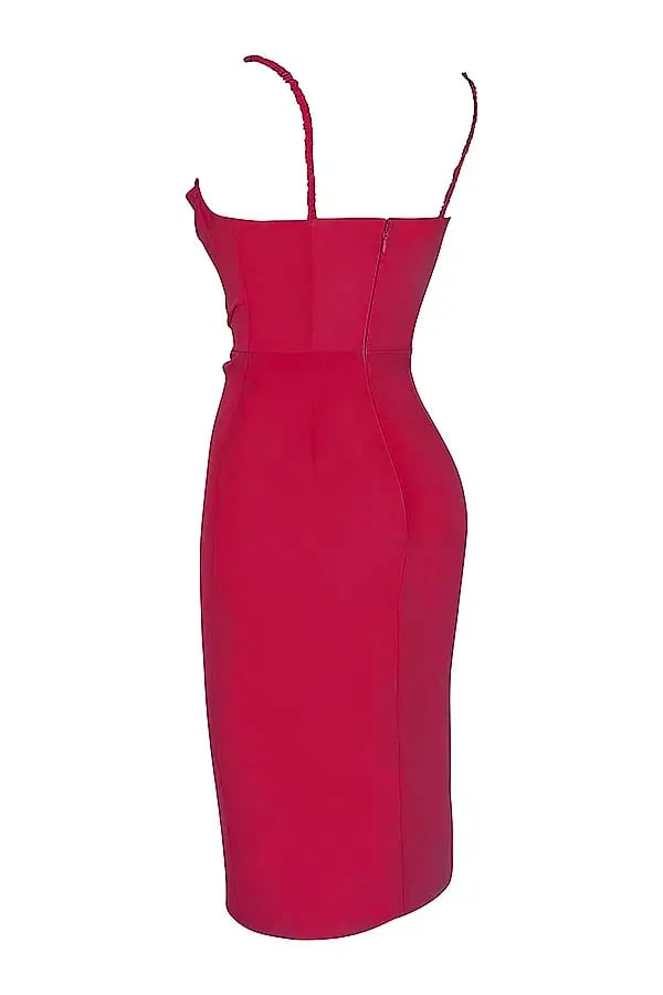 House of CB Jamille  Draped Corset Midi Dress Berry Size S/Au 8 photo 7