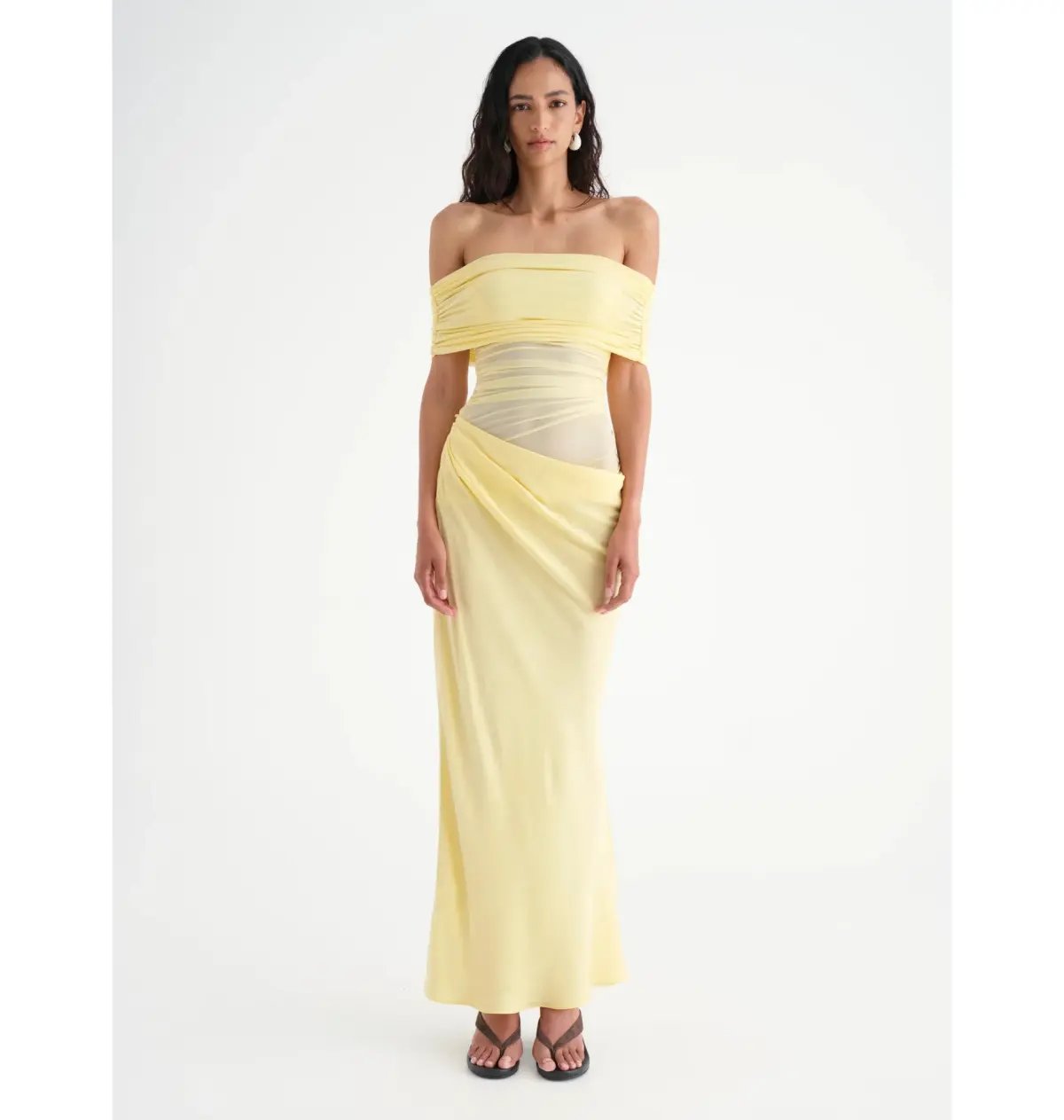 Benni Nico Off Shoulder Maxi Dress Butter Size AU 12 photo 2