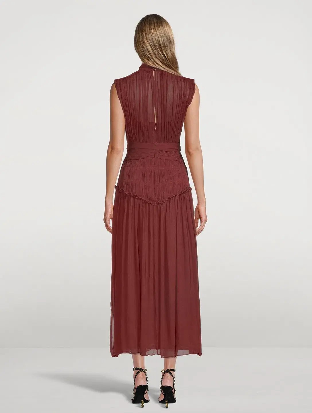 Shona Joy Midi Dress Burgundy Red photo 3