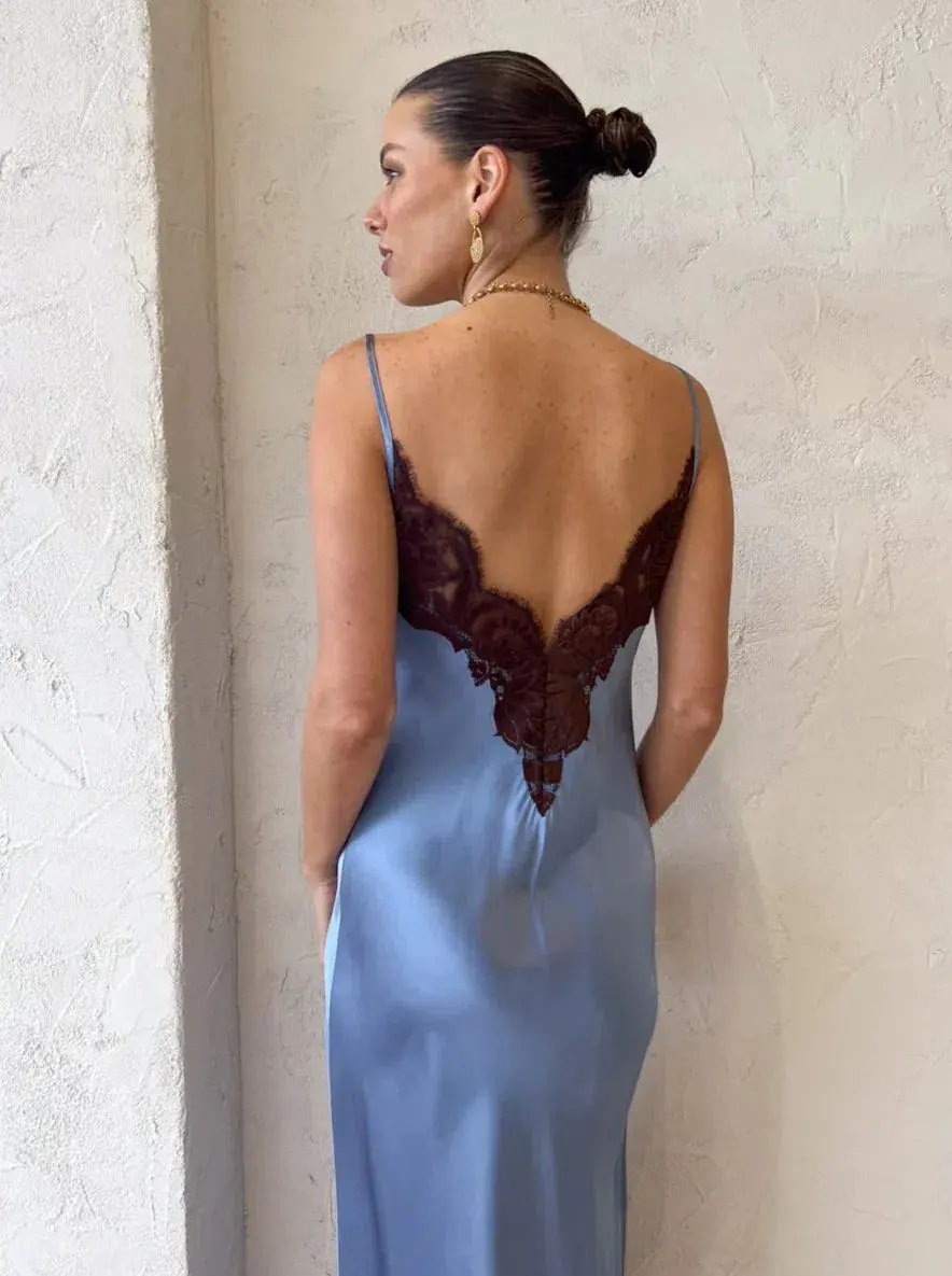 Sir the Label Danseurs Lace Slip Dress Blue Size 1/Au 8 photo 3