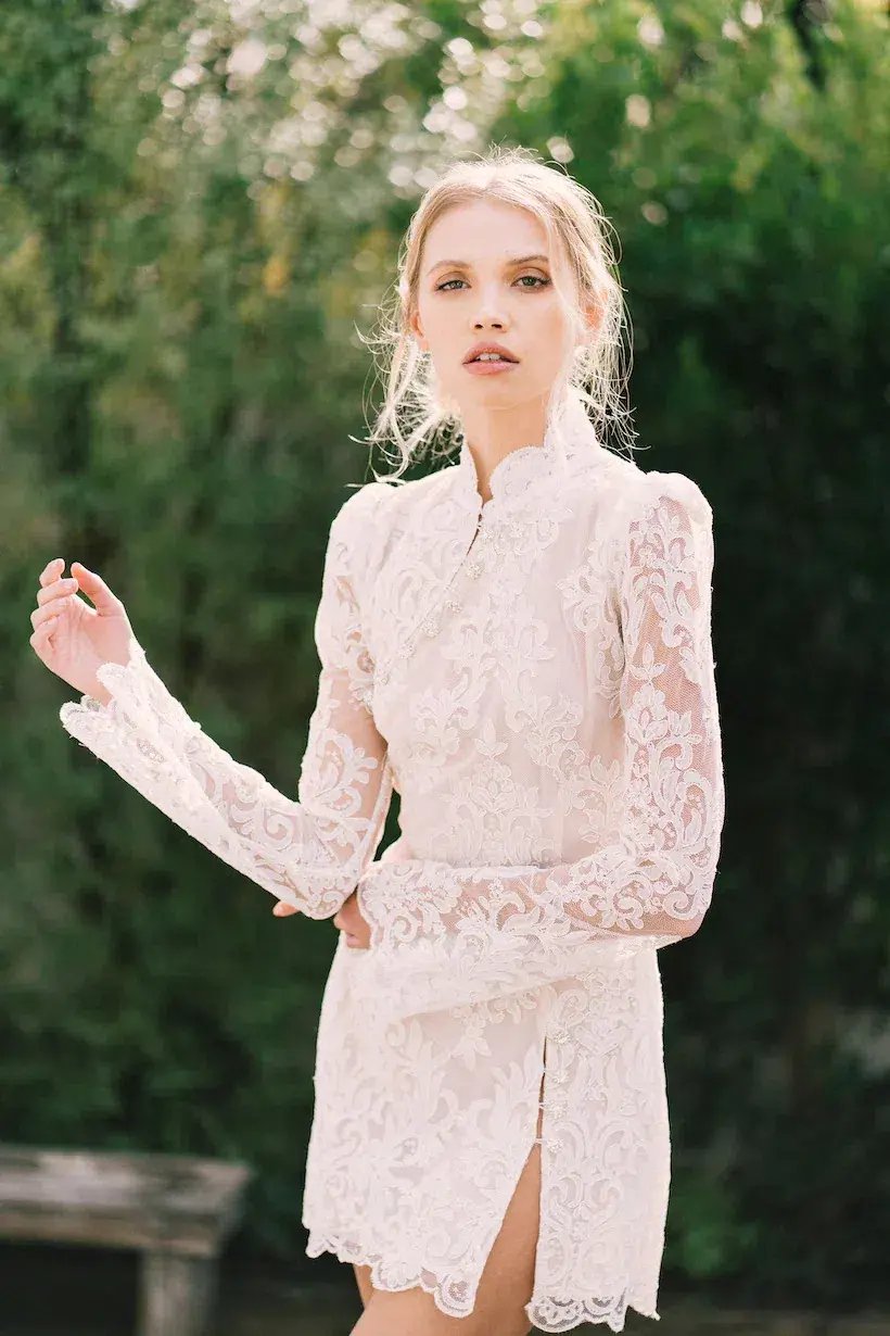 Stone Cold Fox Allure Dress White Lace Size 8 photo 2