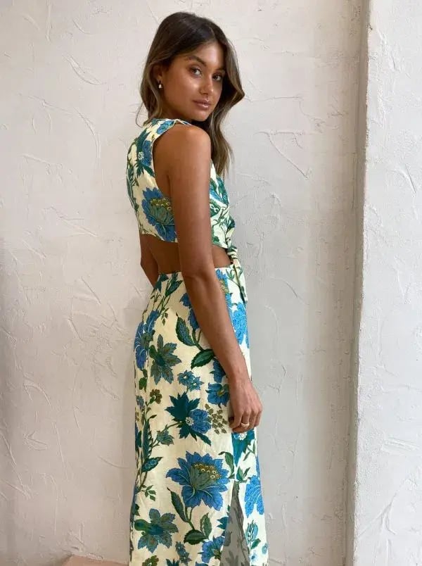 Sir the Label Alexandre Knot Dress Floral Size 8 photo 3