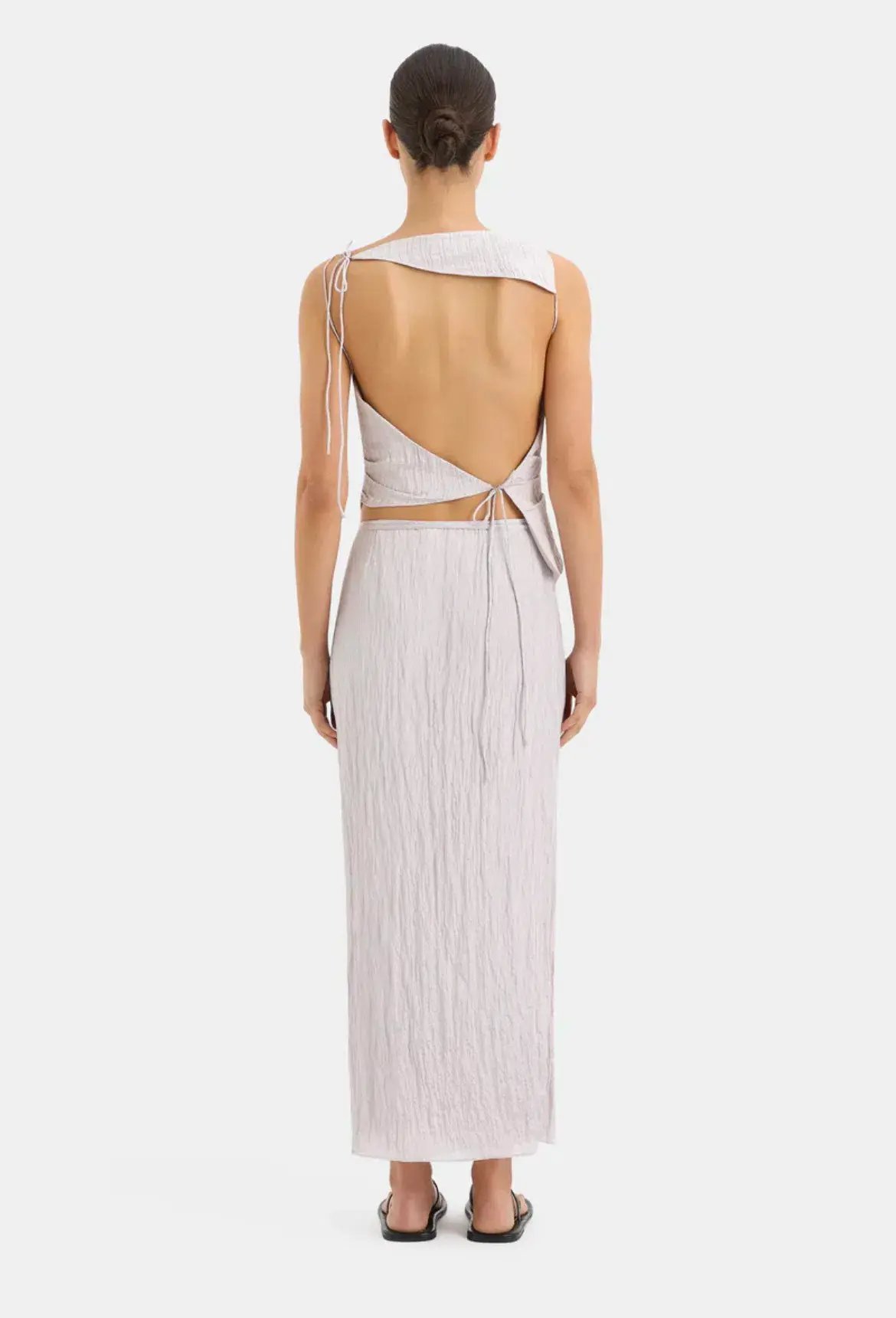 Sir The Label Ligera Top Size 0/Au 6 And Wrap Skirt Size 0p/Au 6P Set Silver photo 2