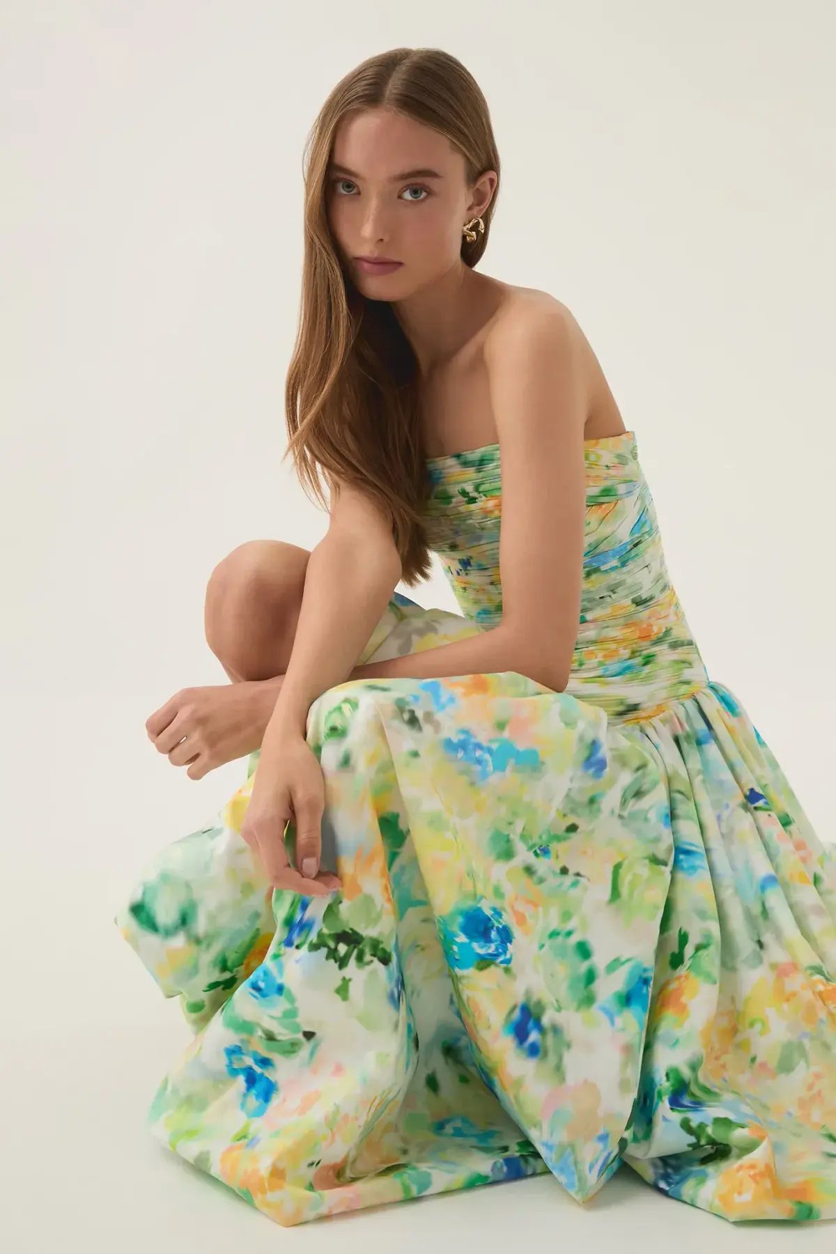 Aje Violette Bubble hem Maxi Dress Floral Haze Size 10 photo 3