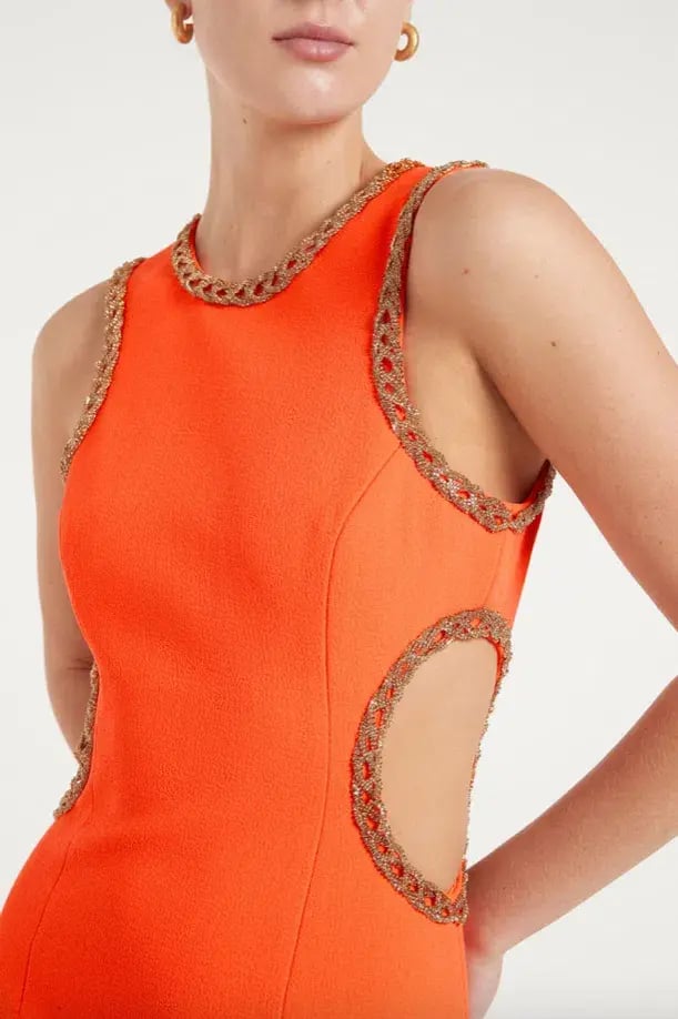 Rebecca Vallance Loretta Cut Out Mini Dress Orange Size 10 photo 2