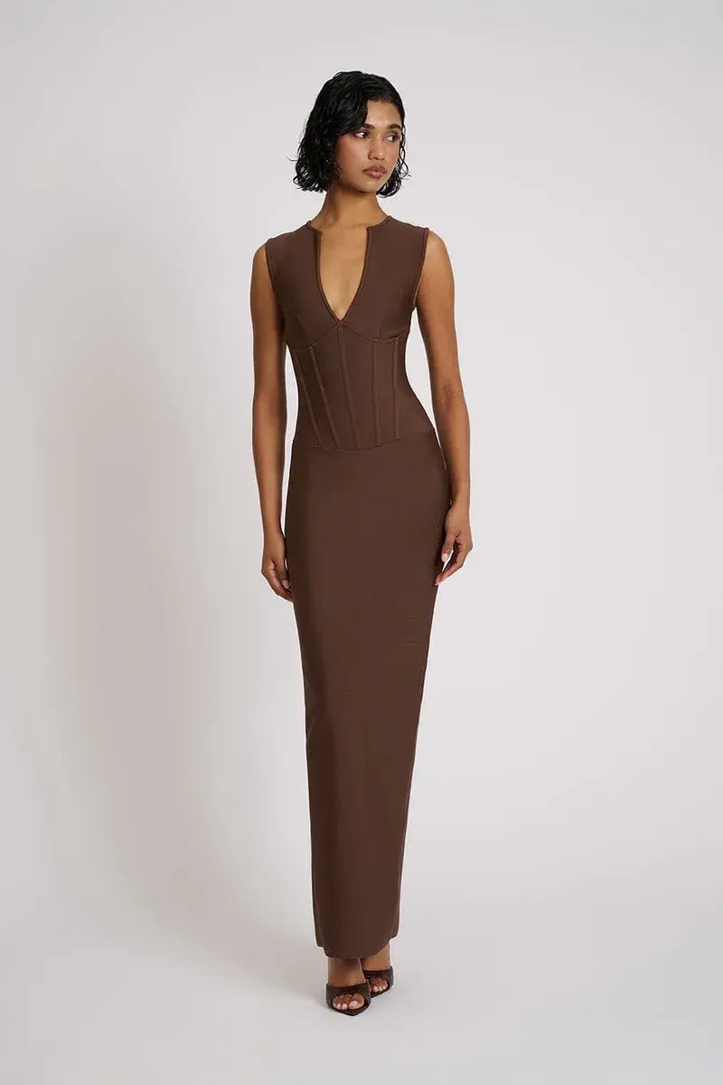 Eliya the Label Giselle Midi Dress Brown Size 10 photo 4