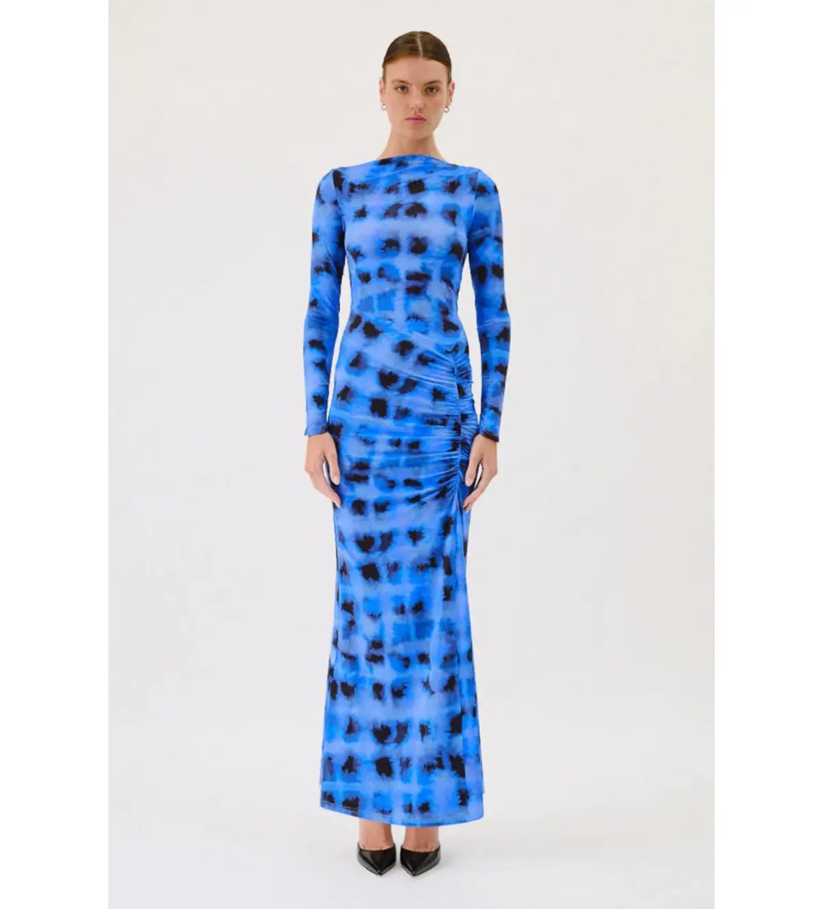 BARIANO Navy full length formal dress photo 11