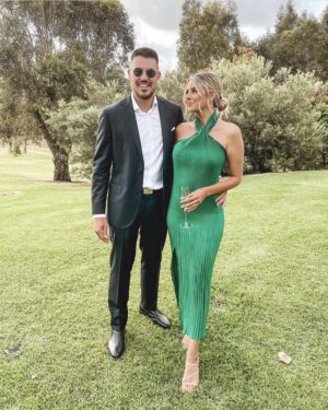 L'idée Soiree Pleated Halter Dress Emerald photo 5