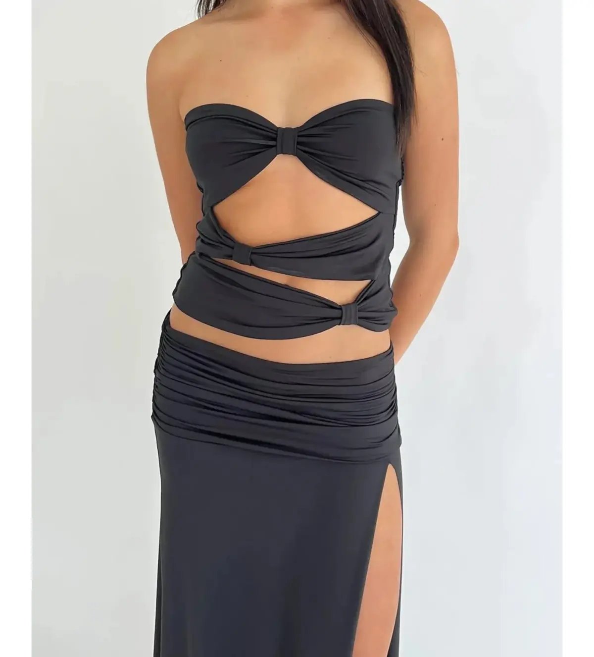 Mode Mila Remi Top and Maxi Skirt Set Black Size S / AU 8 photo 6