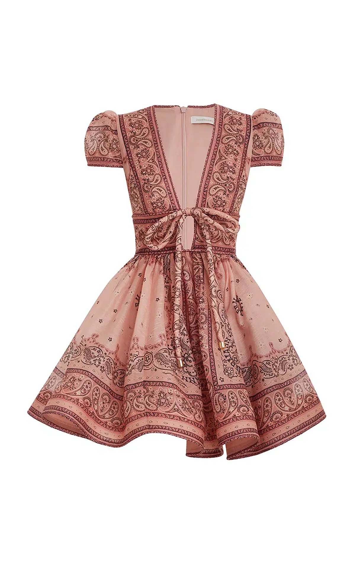 Zimmermann Matchmaker Structured Mini Dress in Pink Bandana Size 0 / AU 8 photo 4