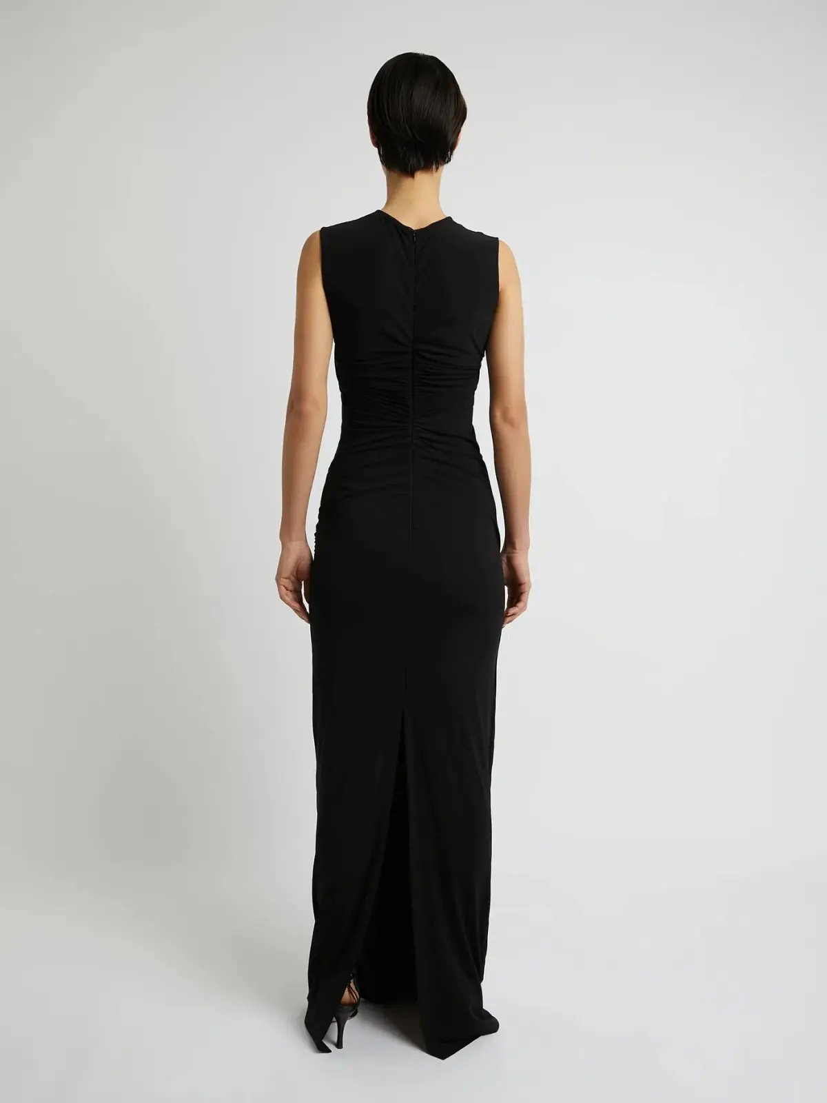 Christopher Esber Zephyr Wired Open Front Maxi Dress in Black Size 6 photo 5