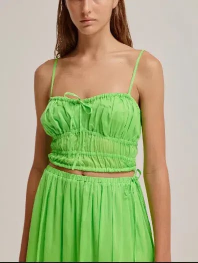 Venroy Gathered Bustier Top and Drawstring Maxi Skirt Set Green Size M / Au 10 photo 2
