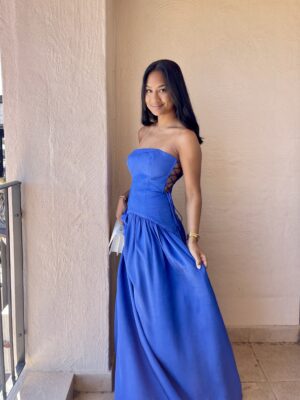 Shona Joy Vento Lace Up Strapless Maxi Dress photo 7