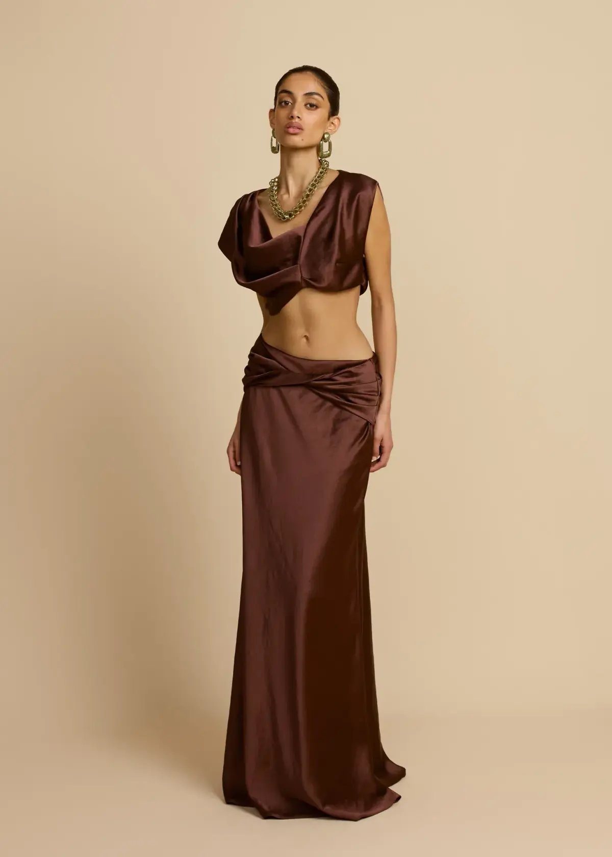 Arcina Ori Andi Top Cacao And Andi Skirt Cacao Size M/ Au 10 photo 2