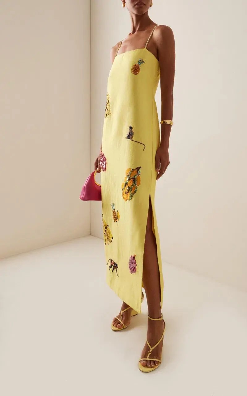 ALEMAIS Diamond Dancer Midi Dress Yellow 10 photo 7