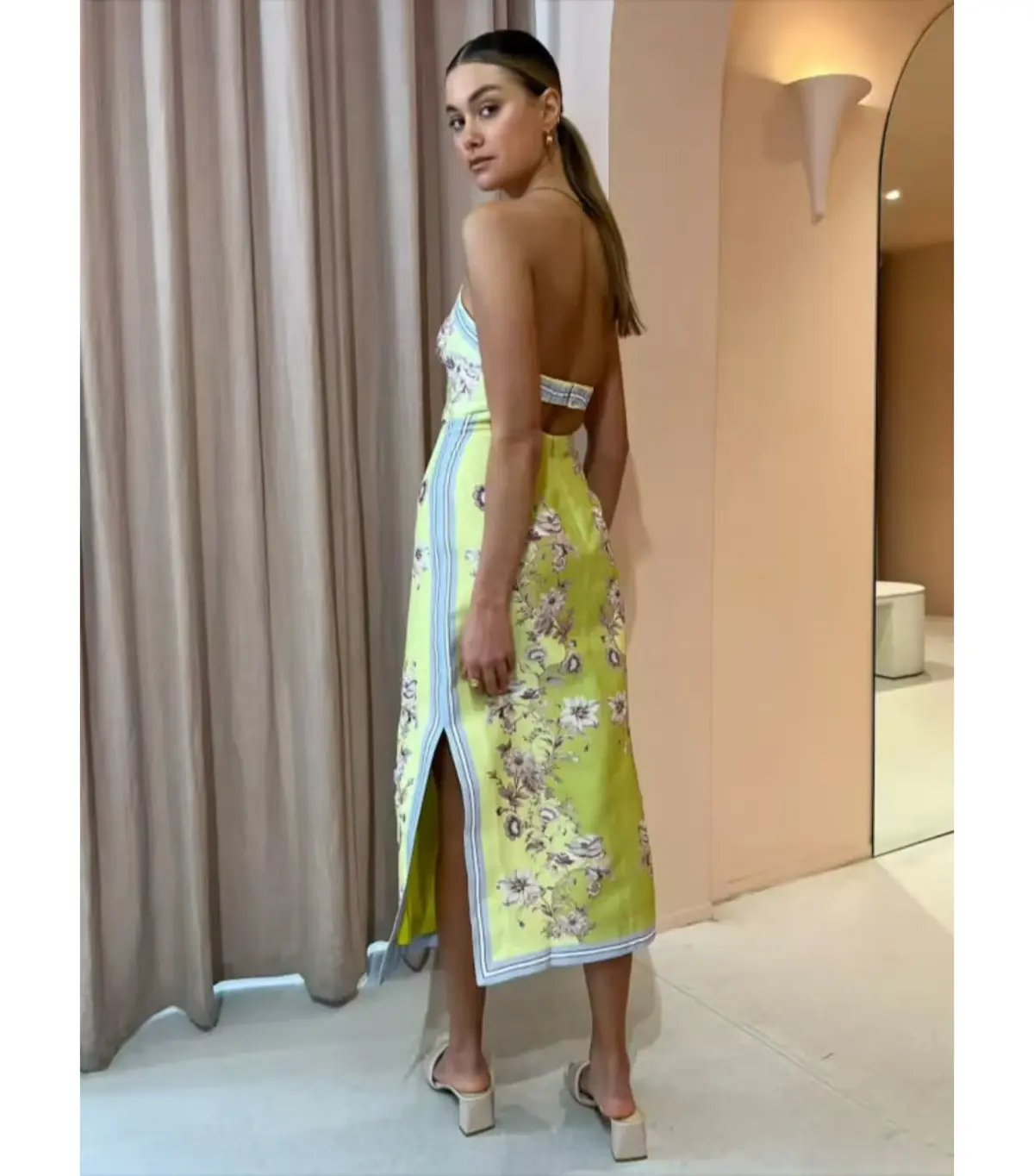 Alemais Marlow Bodice Midi Dress Print Size AU 6 photo 4